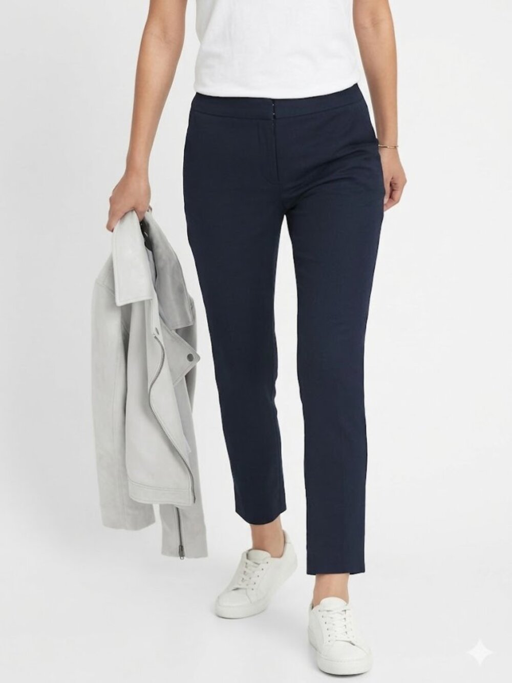 Banana Republic High-Rise Slim Ankle Pants Navy Blue Size 4 Petite